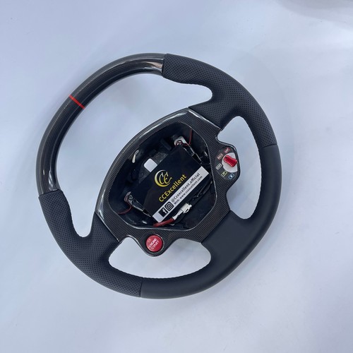 für Ferrari F430 2005-2009 Brauch Glanz Real Carbonfaser Leder Lenkrad - Picture 6 of 9