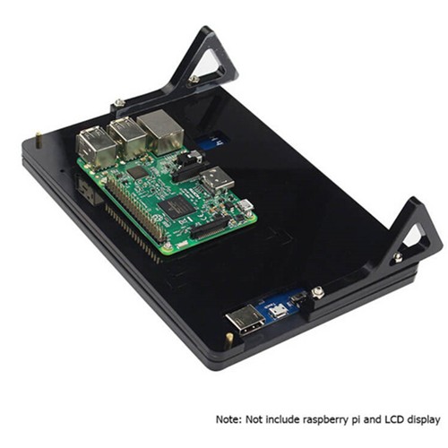 Black Front & Back Shell + Base + Screws For Raspberry Pi 2 B 7 inch LCD Screen - Afbeelding 6 van 9