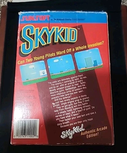 Sky Kid Nintendo NES Hangtab Cart & Box.