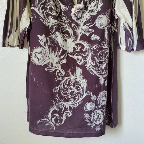 Mushka By Sienna Rose Womens Shift Dress Blue Floral Mini 3/4 Sleeve Artsy XL - Picture 3 of 13