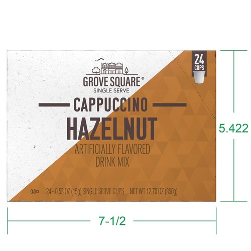 Grove Square Cappuccino, Hazelnut, 24 Single Serve Cups 24 Count (Pack of 1) - Picture 4 of 9