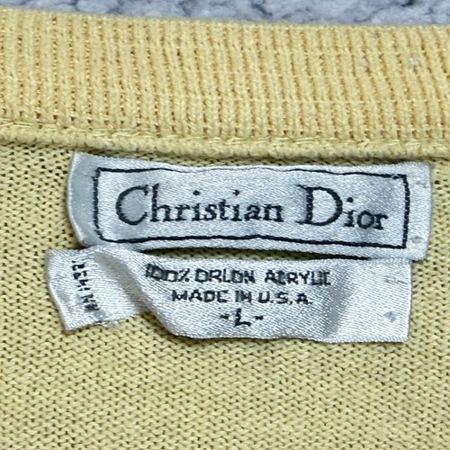 Vintage Christian Dior Herren V-Ausschnitt Pullover Langarm Orlon Acryl Größe Large - Bild 3 von 8