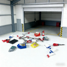 US 1/18 Diorama 11pc Repair Model Tool Garage Workshop Tuning Scene Accessory