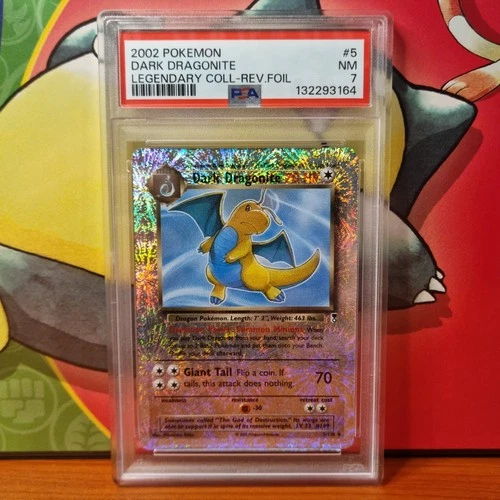 PSA 7 Dark Dragonite 2002 Legendary Collection 5/110 Reverse Holo Pokemon Card