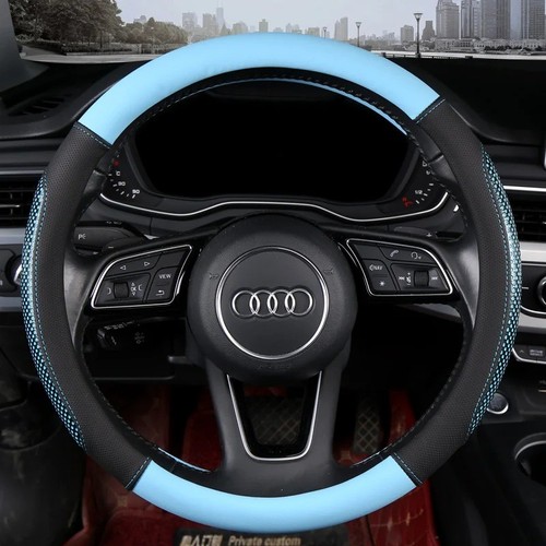 Perforated Breathable Leather Steering Wheel Cover Universal 15 Inch Anti slip - Bild 10 von 14