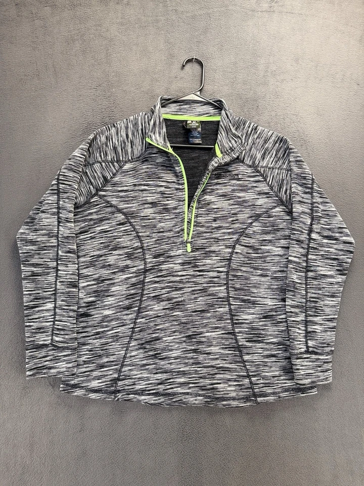 Pulôver térmico Avalanche feminino XL cinza 1/4 zíper elástico furos superiores para polegar - Imagem 3 de 4