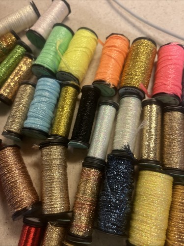 KREINIK THREADS Lot Of 54 Spools New And Used Nice Variety Colors And Types - Picture 5 of 9