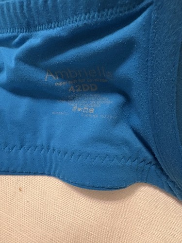 Ambrielle Full Figure Bra Size 42DD Blue Lightly Padded Underwire Euc - Picture 3 of 6