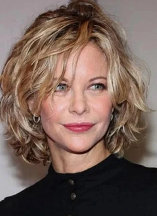 Moda Para mujeres Pelucas cortas en capas marrón mezcla rubia ondulada 12 pulgadas Foto 3 de 3