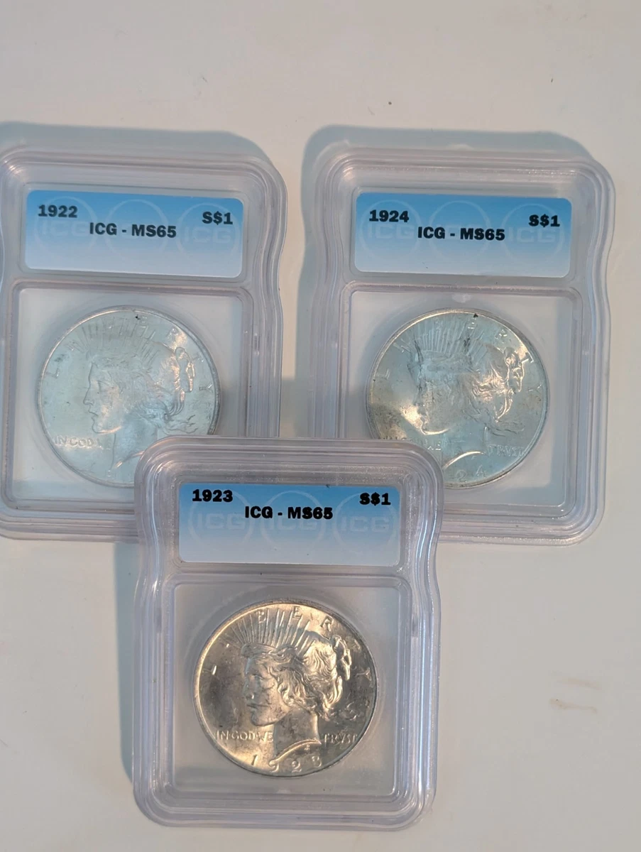 1922 年ICG 认证和平美元(1921-1935) | eBay