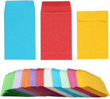 100 Pieces Colorful Small Coin Envelopes Self-Adhesive Seed Envelopes Mini Pa...