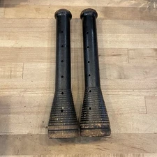 Two Large 12" Vintage Antique Wooden Spools Textile Mill Thread Bobbins Spindles