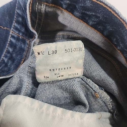 Vintage 1990s Levi's 501 Button-Fly Straight Jeans Men Size 32 x 30 Blue Rare - Bild 3 von 12
