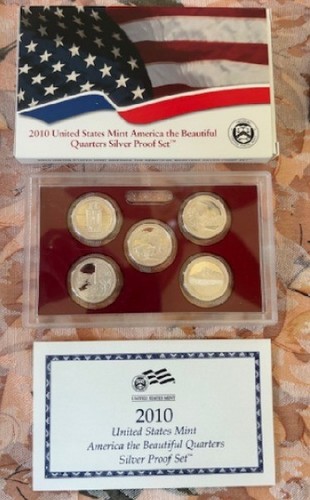 2010 AMERICA the BEAUTIFUL SILVER QUARTERS PROOF SET, Box & COA; Combine Ship! - Picture 4 of 4