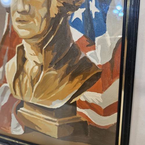 George Washington Malen nach Zahlen PBN 10" x 13" gerahmt Vintage 1965 RAR - Bild 9 von 13