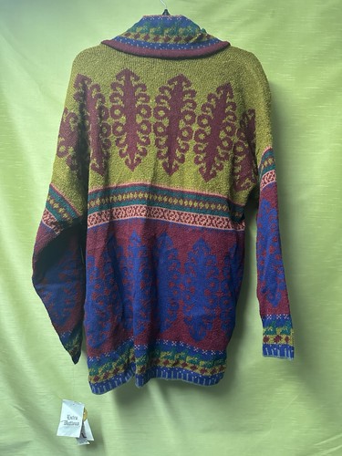 Vintage 90’s Liz Sport Sweater Chunky Knit Cardigan Women’s Gr. L Fair Isle Style Neu mit Etikett - Bild 2 von 10