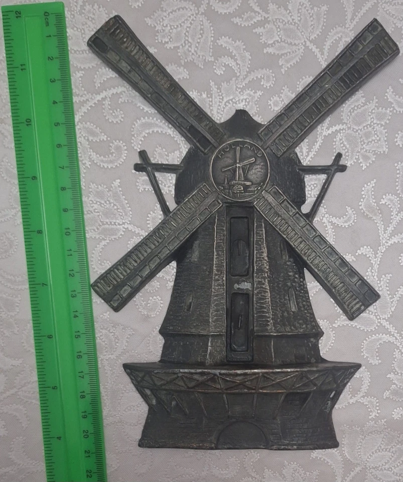 Винтажная металлическая ветряная мельница Zero O.W.G подвесная настенная табличка «Голландия» редкая - Изображение 4 из 4