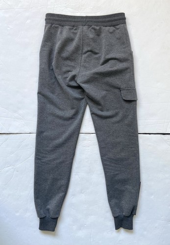 Women’s Grey Prada Joggers Jogging Bottoms Size S Rubber Logo Cotton - Picture 10 of 14