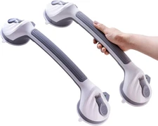 Shower Grab Bars for Seniors 2 Pack,16.8" Suction Handle with Gray 