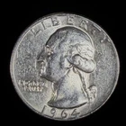 1964 Washington Quarter 90% Silver $0.25 FV Circulated Pre-1965 US Coin - 21-71