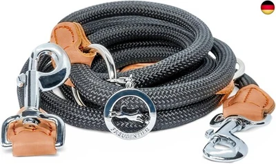 FREUDENTIER Hundeleine 2m - Führleine 3-Fach verstellbar - Robustes Nylon