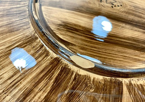 NSP Italy 12" Cake Plate Round Serving Platter White Grapes Black Leaves Ande O - Picture 10 of 10