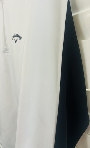Callaway Golf 1/4 Zip Pullover/White & black/fleece interior/long sleeve/mens XL - Picture 5 of 9