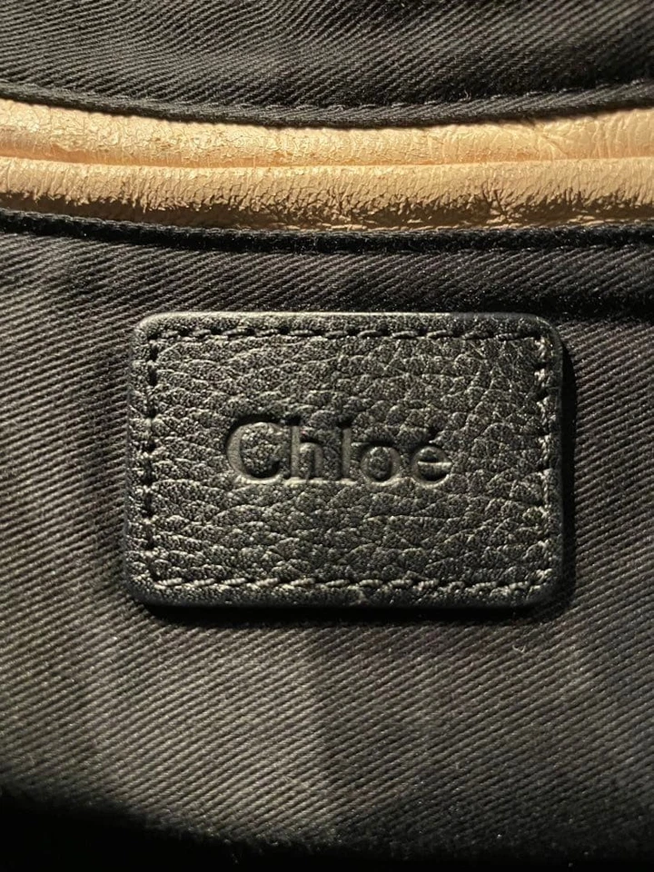 Sac à main Chloé bandoulière Paraty cuir noir fourre-tout fermeture éclair or... - Photo 2/4