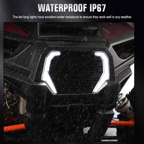 UTV Front LED Fang Accent Lights Clear Len Fit for Polaris RZR XP 1000 2014-2018 - Picture 8 of 24