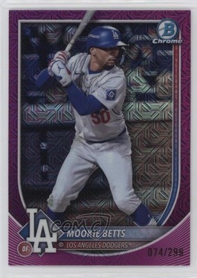2025 Bowman Mega Box Chrome Fuchsia Mojo Refractor 74/299 Mookie Betts #16 05k6