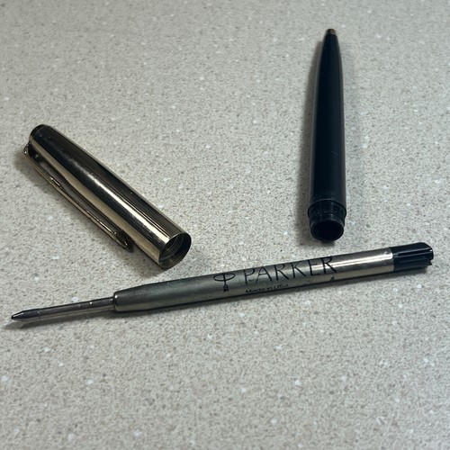 Parker 61 Black Black with 12kt Gold Filled Cap Activated Ball Point Pen - Picture 11 of 17