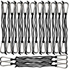 Batting Cage Net Hangers, Heavy-Duty Steel Carabiners and Lanyards – Pack of 25