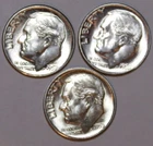 (3) Roosevelt Dimes - 1955D 1955P 1955S - #1078E