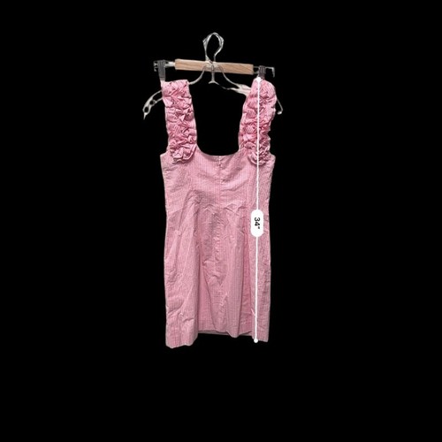 Mini Abito Lilly Pulitzer Devina 2 Rosa Cosmo Righe Seersucker Cotone Arruffato - Foto 5 di 15