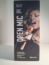 iJoy Silver Black Bluetooth Speaker with Open Mic and Karaoke Microphone