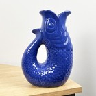 Ornament for Living Room BLUE Fish Jug Vase Flowers Nautical Decor Bathroom