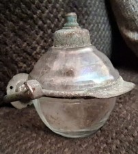 Vtg Glass Metal Beau Brummel Liquid Soap Tilting Dispenser Ny Usa With Mount