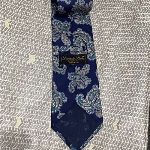 Leonardo Strelli - Krawattenhalter Herren 100% Seide Paisley Muster Krawatte, Made in Italy - Bild 2 von 5