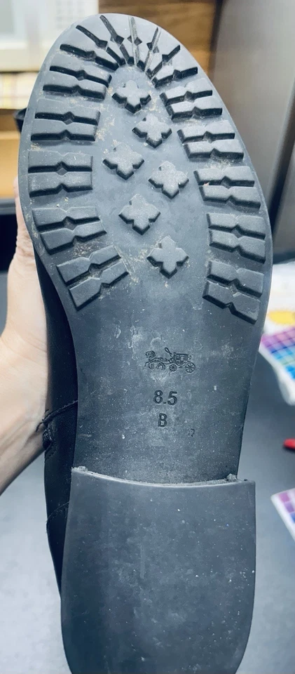 Botas de equitação Coach de couro preto tamanho 8,5 B - Imagem 4 de 4