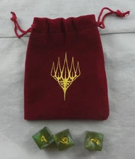 Magic The Gathering Mossy Green Lord of the Rings Middle Earth Promo Dice & Bag