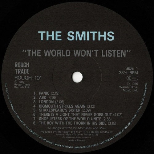 Smiths - World Won't Listen - Used Vinyl Record - 12 - H5783z - Picture 3 of 5