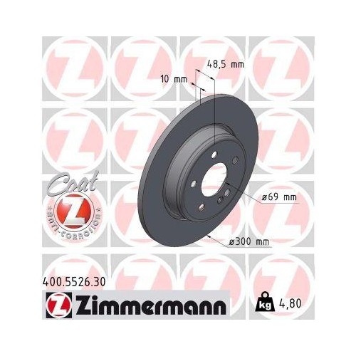 Zimmermann 400.5526.30 Bremsscheibe Hinterachse FüR Mercedes Benz Mercedes Benz-image