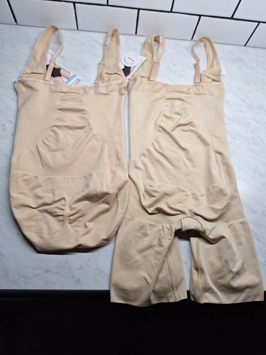 Spanx Lot Of 2 NWT Size Large Shapewear Bodysuit Nude Mid Thigh - Picture 2 of 3