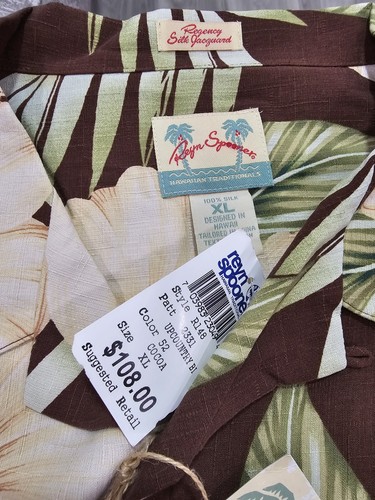 REYN SPOONER 100% SEIDE BEAUTIFUL UP COUNTRY HI BISCUS COCOA GR XL NEU Neu mit Etikett - Bild 9 von 11