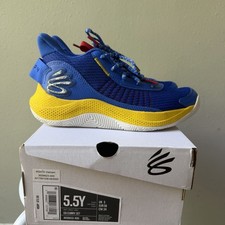Under Armour Curry 3Z7 Basketball Shoes Blue Yellow 302662-400 NIB Youth 5.5