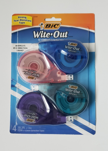 BIC White-Out Brand EZ Correct Correction Tape, 39.3 Feet, 4-Count Pack of White - Picture 2 of 6