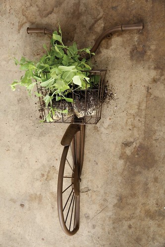 DA6000 Iron Bike Shape Wall Decor with Basket, Rust 30.00" x 32.00" - Picture 3 of 7
