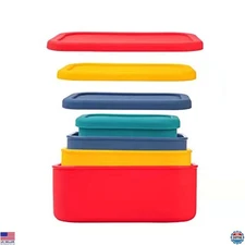 FENGCHEN 4-Piece Silicone Food Storage Set - Vibrant Colors, BPA-Free, Stackable