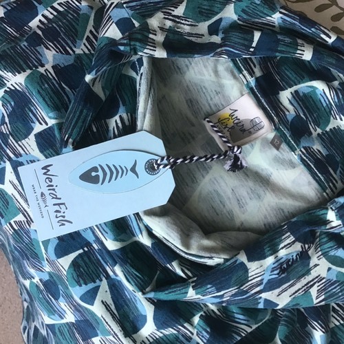 Weird Fish Navy Print Jersey Skirt Pull On Organic Cotton UK 12 New with Tags - Picture 9 of 12