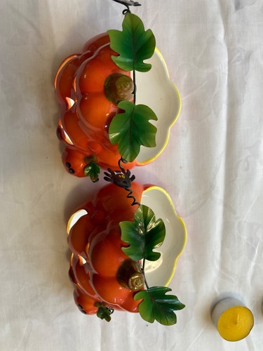 Ceramic Jack-O-Lantern Tea Light Holder Set of 2 - Picture 12 of 16